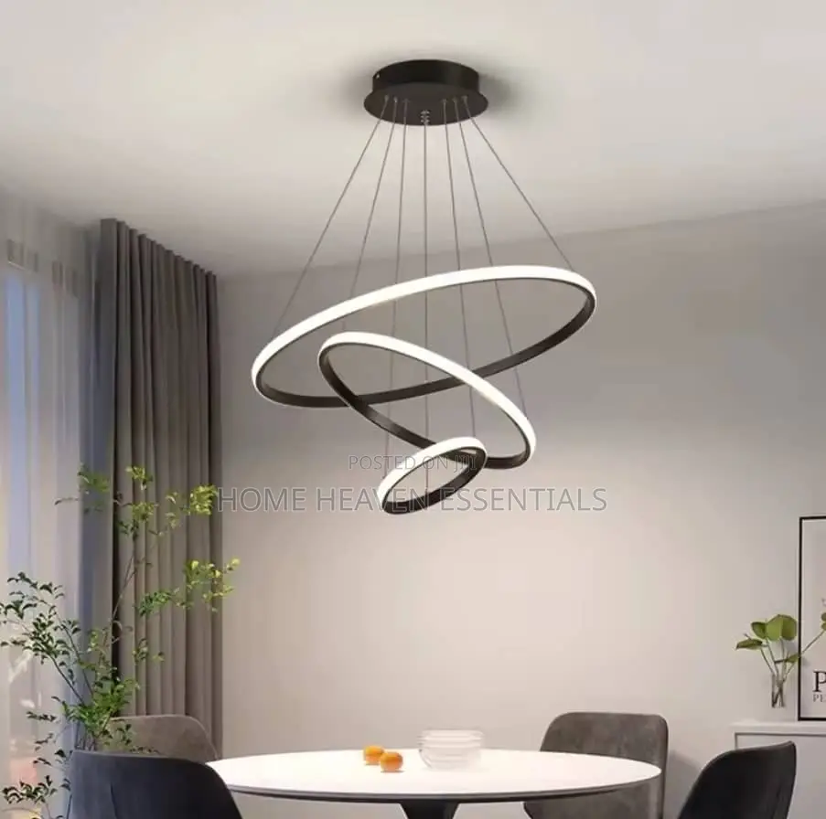 Minimalist Three Rings Chandelier