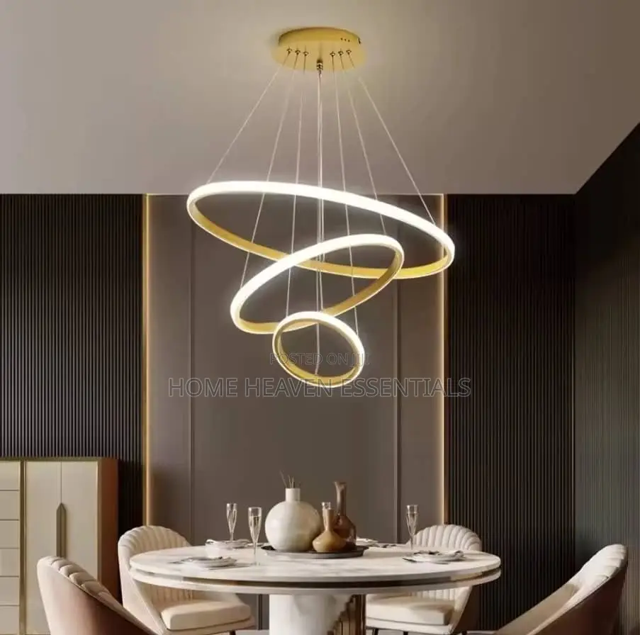 Minimalist Three Rings Chandelier