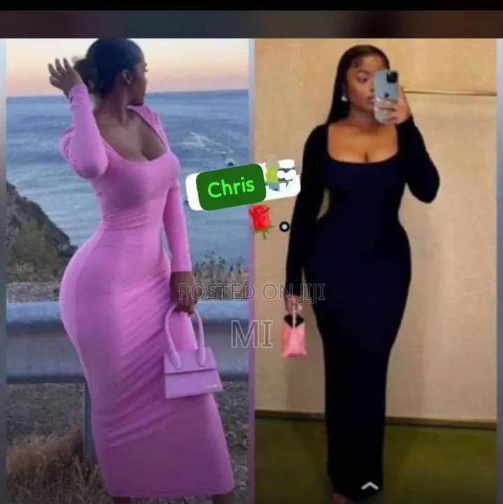 Maxi Gown-Black and Pink