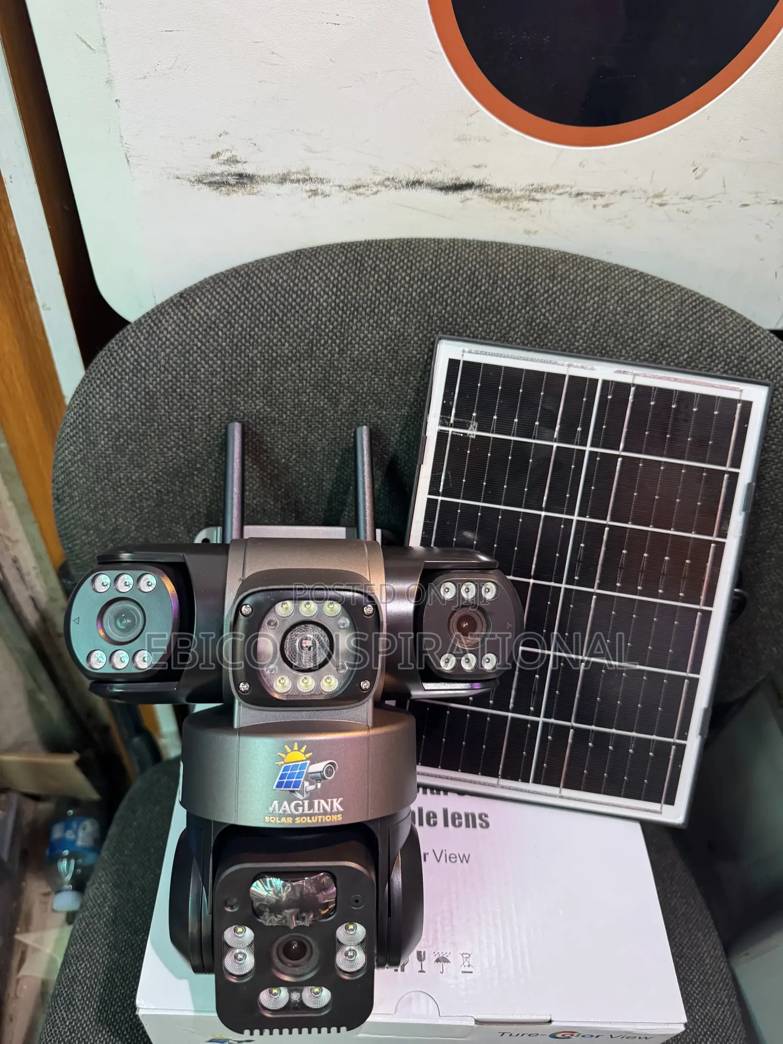 3-Lens Solar Security Camera (WiFi + Dual Antenna)