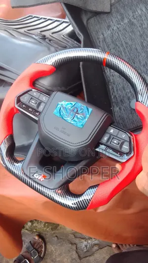 Toyota Carbon Fiber Red Perforated Leather Steering Wheel
