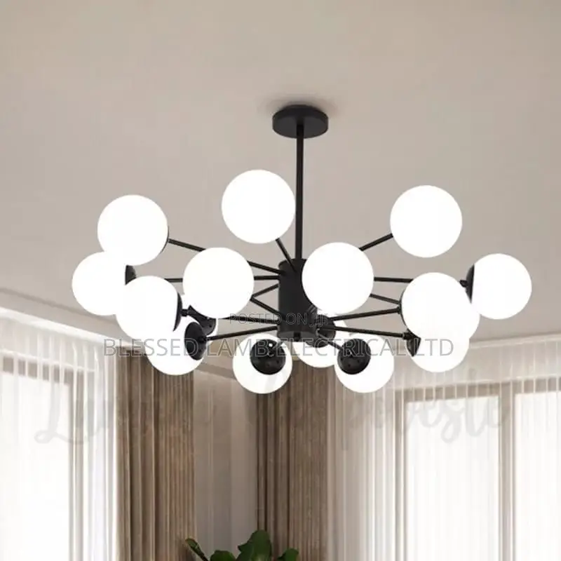 Modern 16 Head LED Glass Globe Chandelier