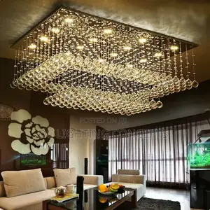 Customized Multilayer Crystal Rectangular Pendant Chandelier.