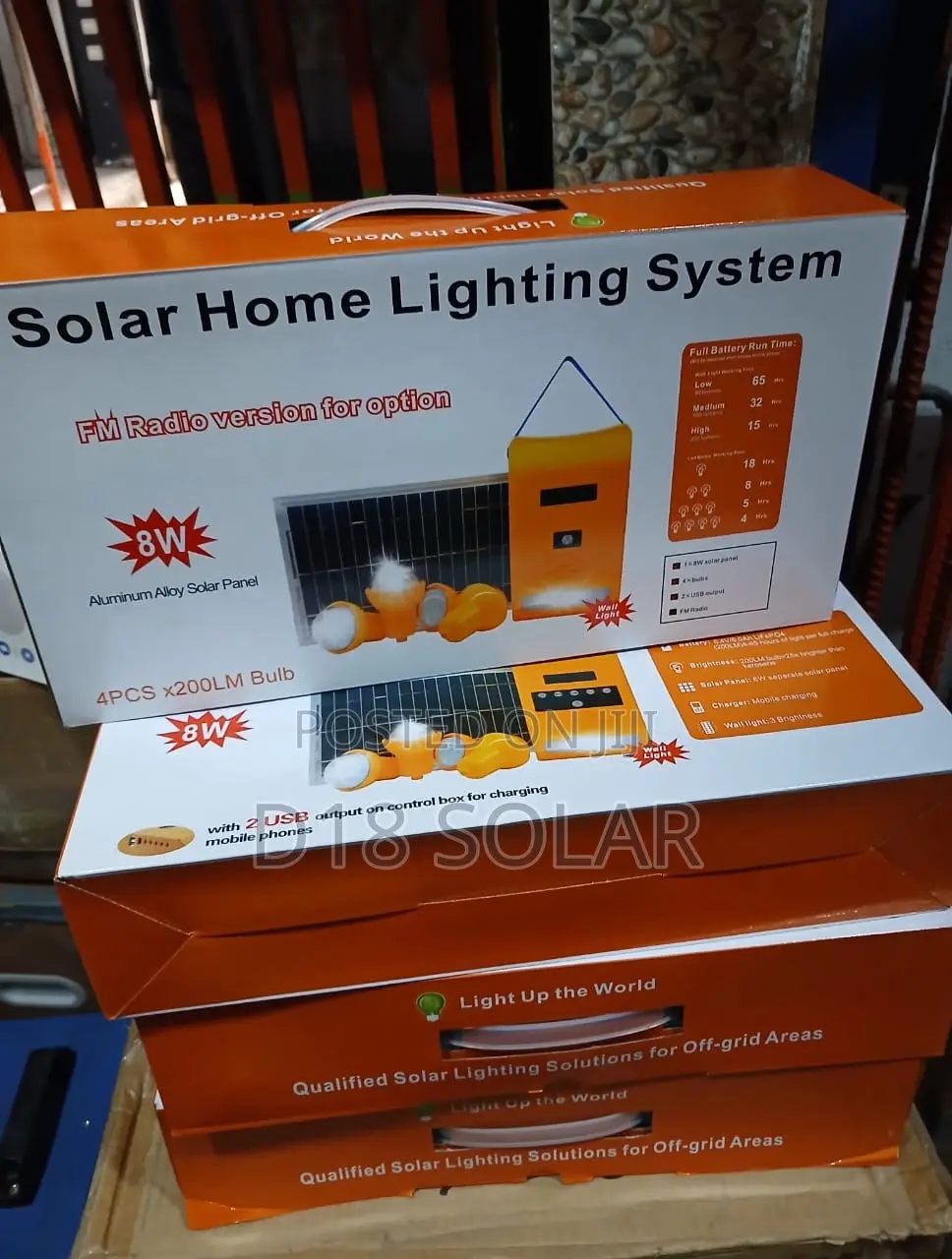 8w Solar Generator With 4 Bulbs