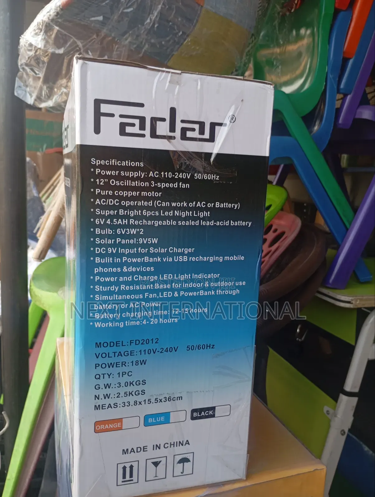 Fadar Rechargeable Table Fan, With Panel and Bulbs