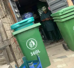 360-Liter Green Plastic Waste Bin