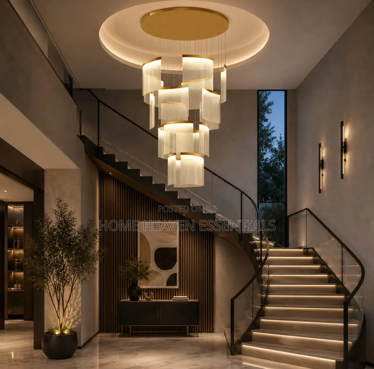 Luxury High Ceiling Adjustable Staircase Chandelier