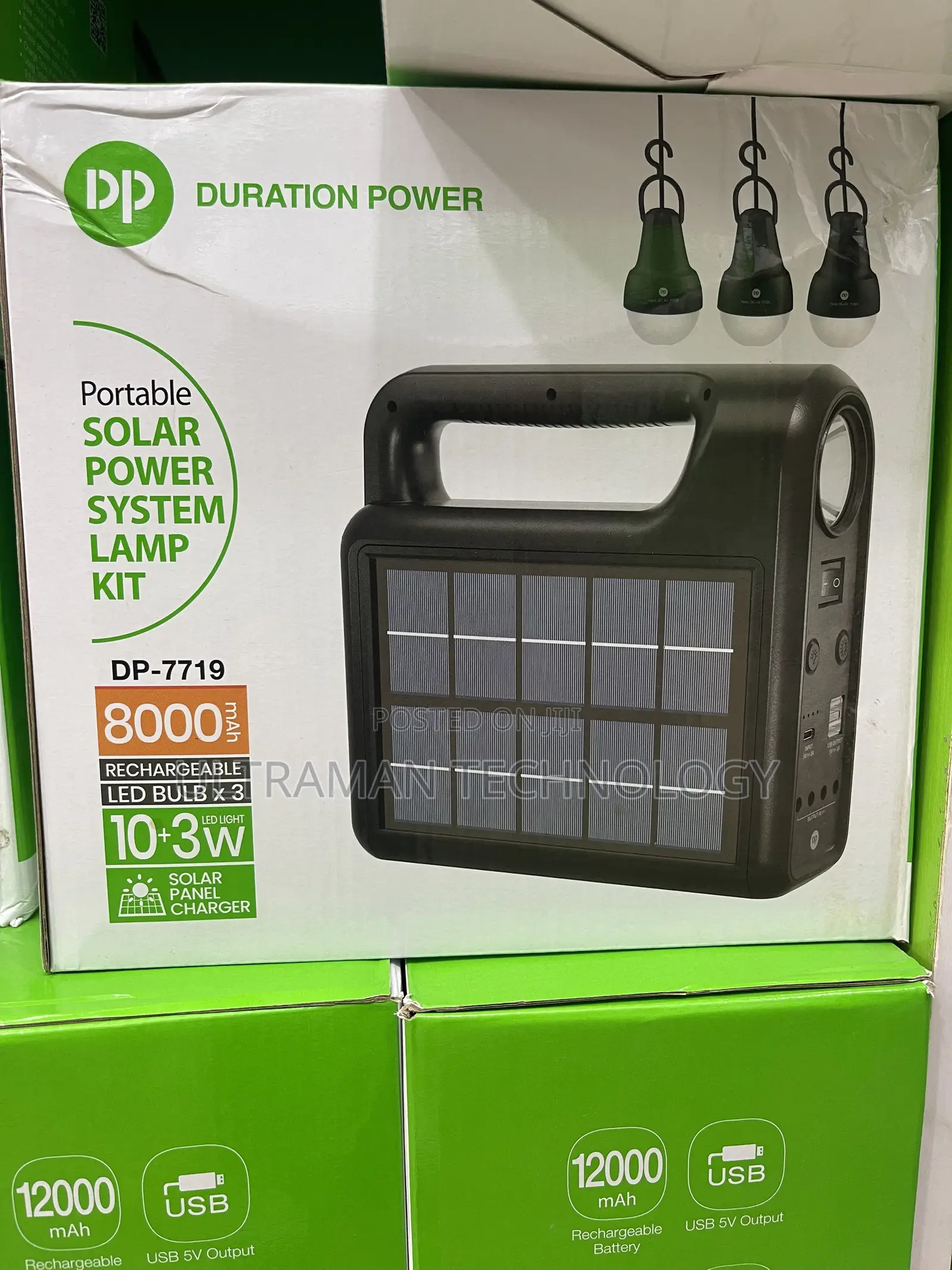 Generic Portable Solar Lighting Kit + ( 3 Dc Bulbs)