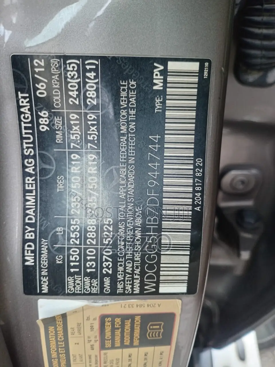 Mercedes-Benz GLK-Class 2012 Gold