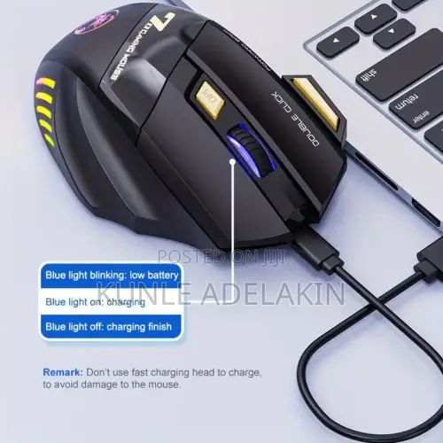 USB Rechargeable Mouse 7 Buttons 2.4G Silent Mouse