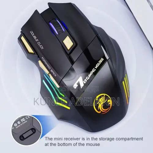 USB Rechargeable Mouse 7 Buttons 2.4G Silent Mouse