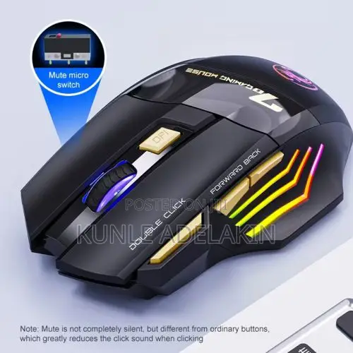 USB Rechargeable Mouse 7 Buttons 2.4G Silent Mouse