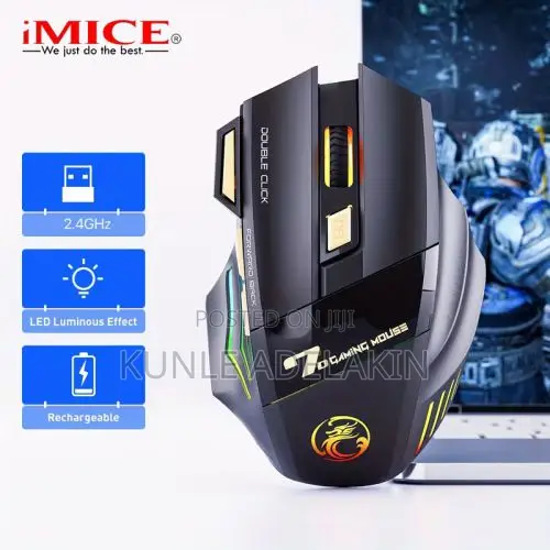 USB Rechargeable Mouse 7 Buttons 2.4G Silent Mouse