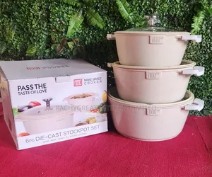 MGC 6-Piece Die-Cast Stockpot Set With Glass Lids – 32cm, 36cm 40cm