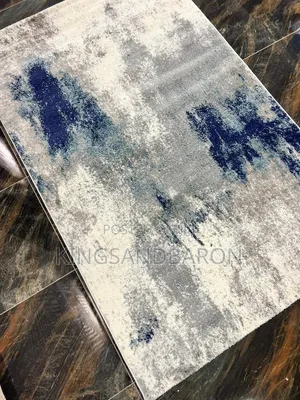 5x7fts Navy Blue and Cream and Torquise Turkish Center Rug