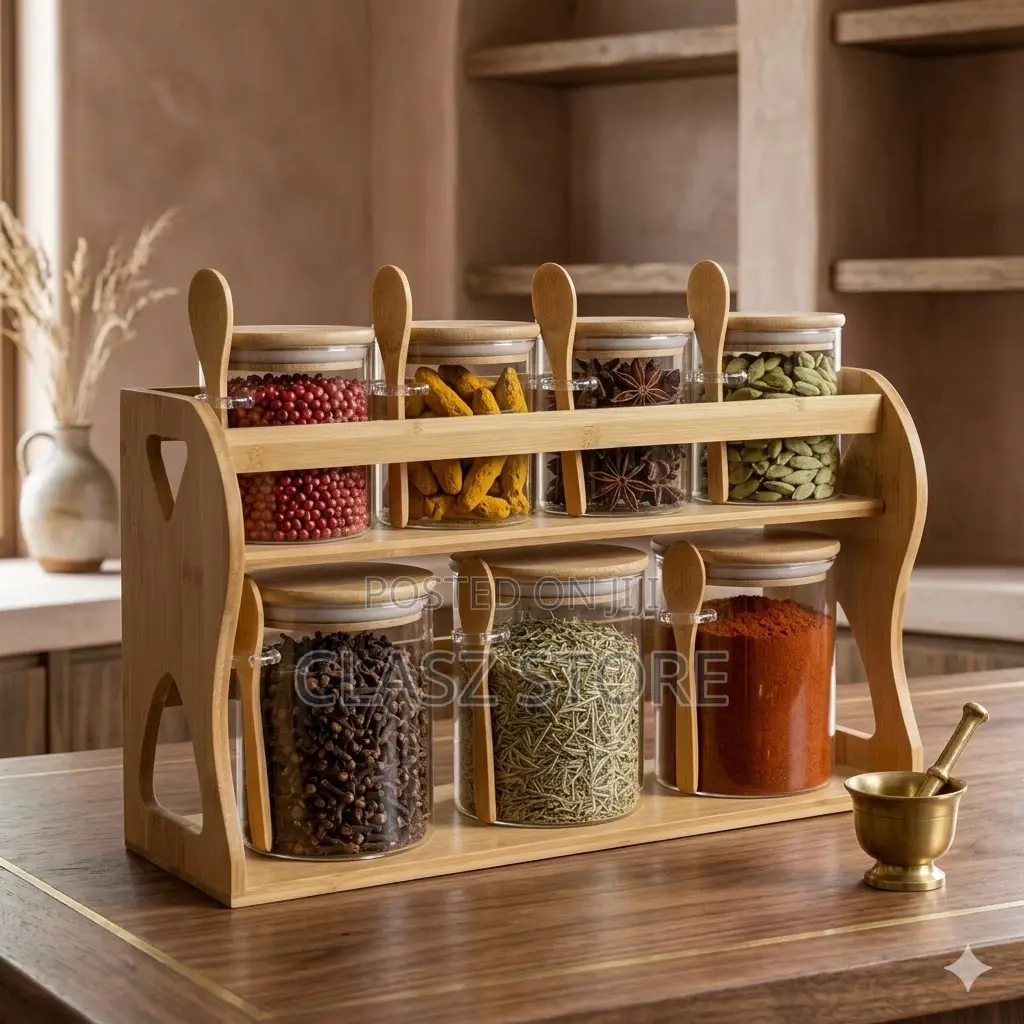 7pcs Spice Storage Airtight Jar With Spoon