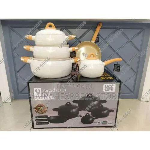 UCC Life 9-Piece Ceramic Cookware Set T2mm7