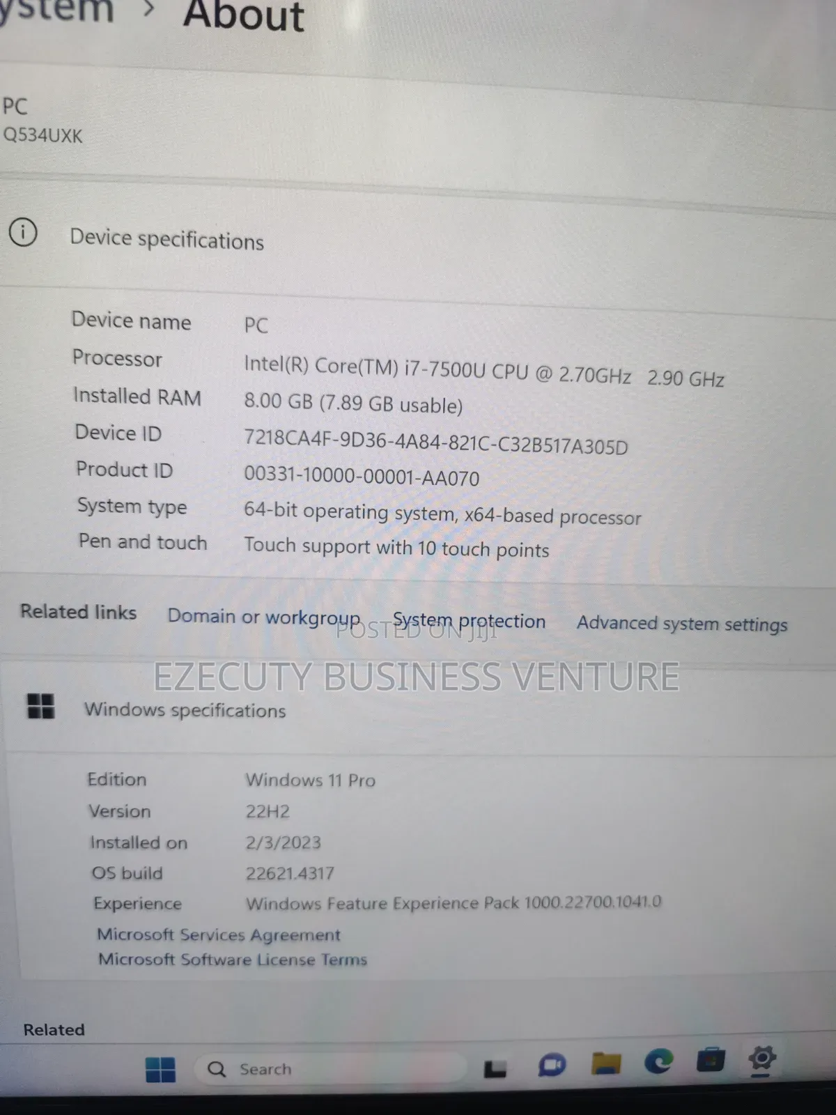 Laptop Asus Q534UX 8GB Intel Core i7 SSD 256GB