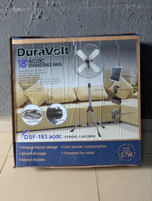 18 Inches Duravolt AC DC Standing Solar Fan - 27w