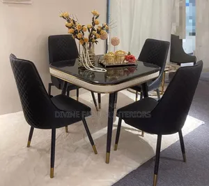 Dinning Table and 4 Chairs - Black