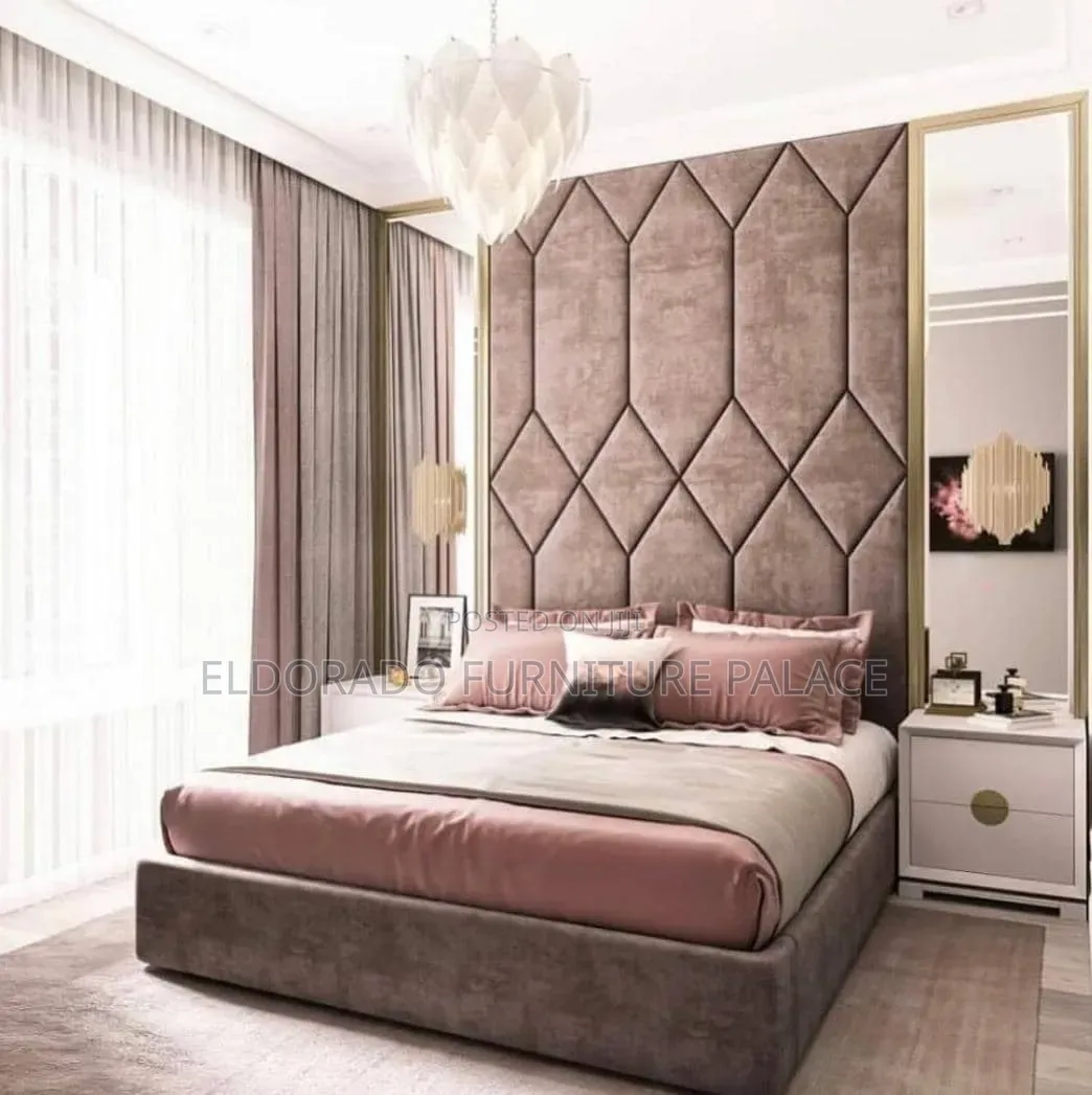 Full Height Padded Bed Frames With Side Table