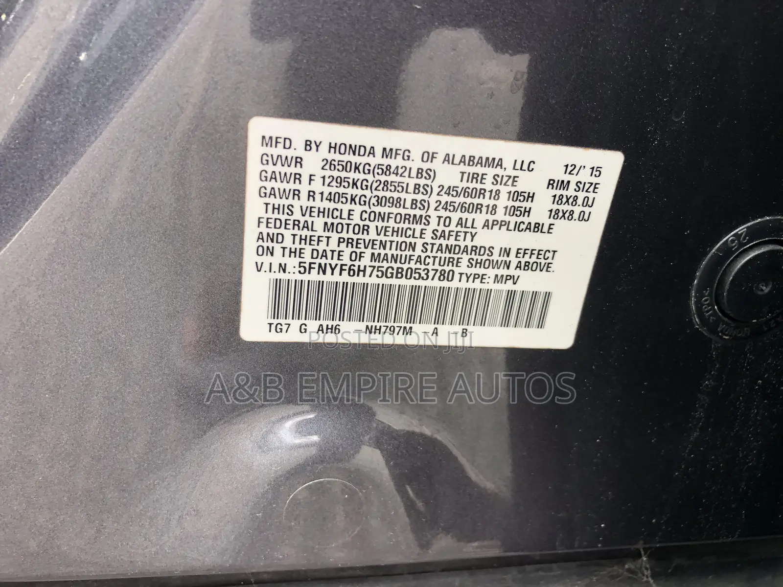 Honda Pilot 2016 Gray