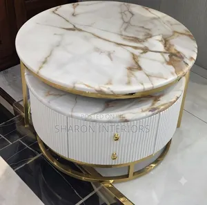 The Aurelia Fluted Marble Gold Coffee Collection