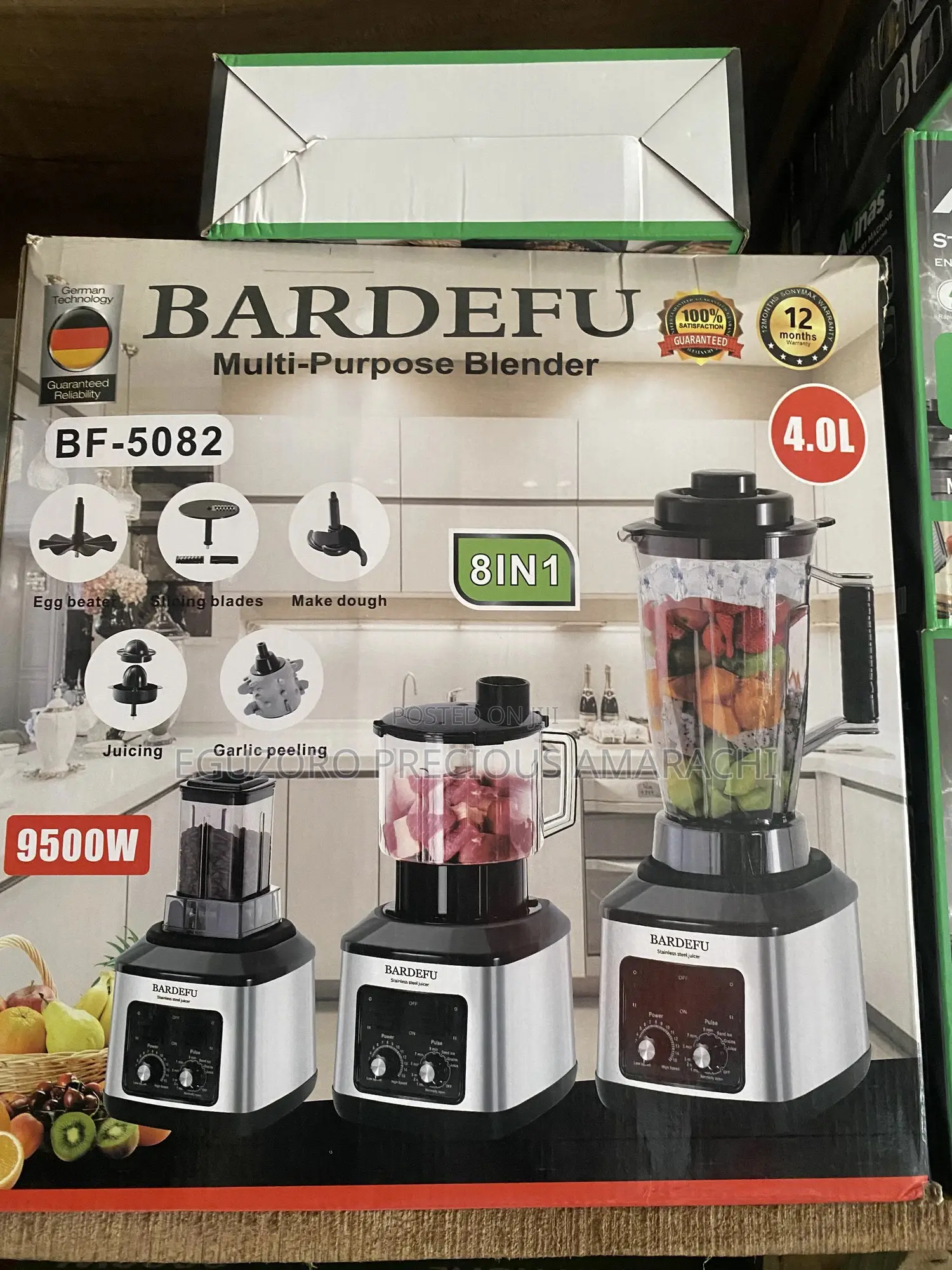 8in1 Bardefu Multi-Purpose Blender-4litres