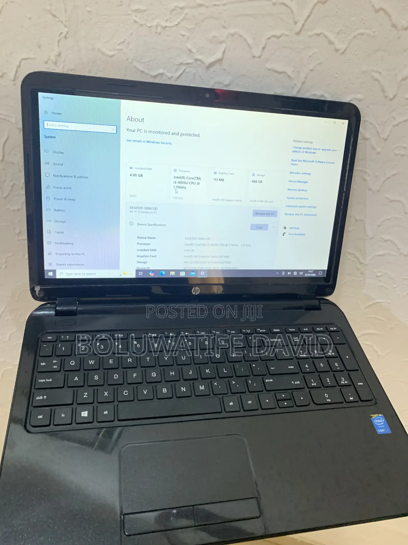 Laptop HP 4GB Intel Core i3 HDD 500GB