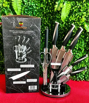 Premium 9-Piece Stainless Steel Knife Set With Stand