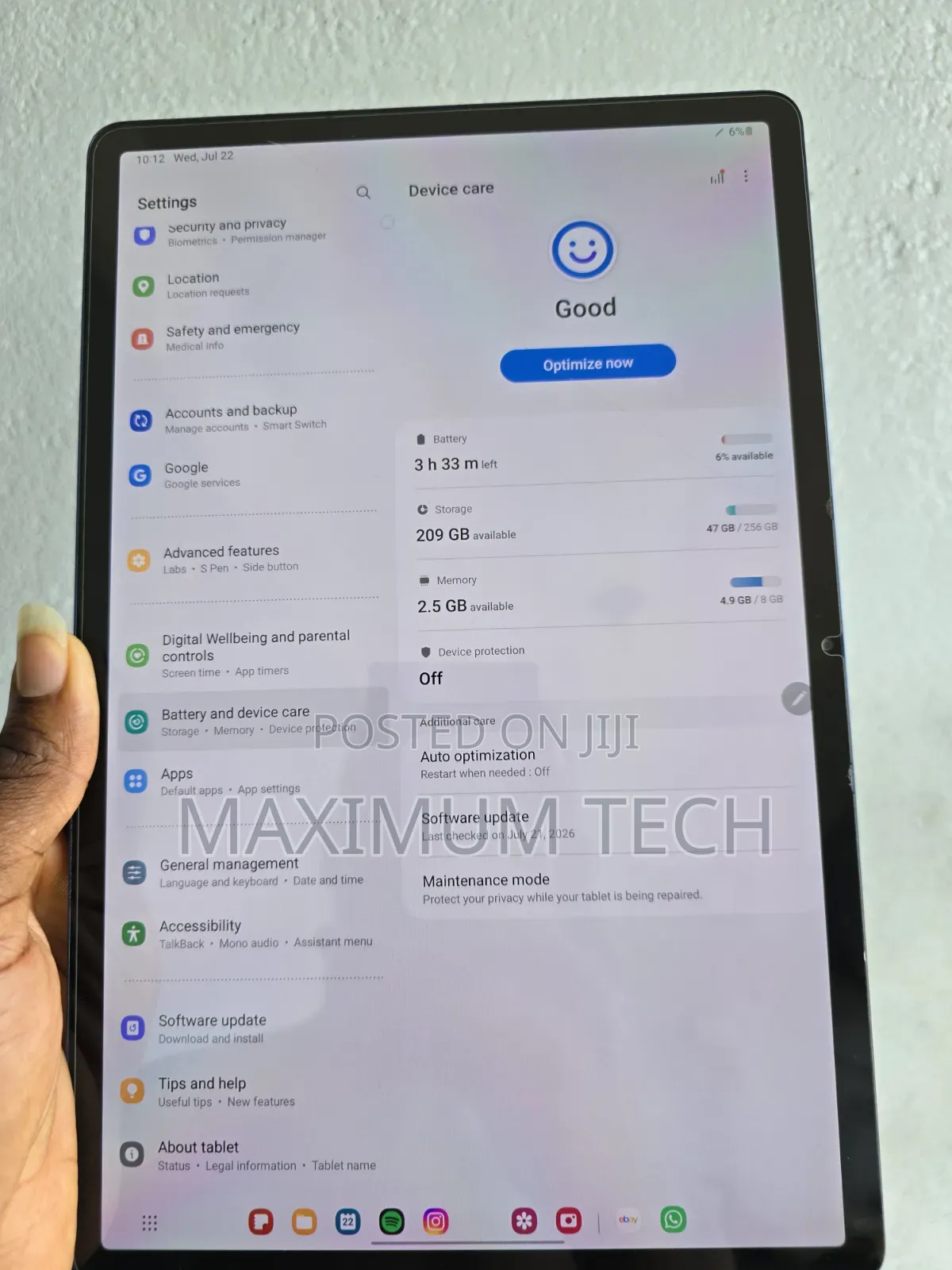 Samsung Galaxy Tab S7+ 256 GB Blue