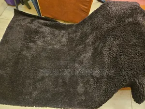 5ft by 7ft Black Fur Rug