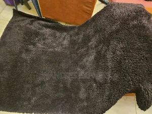 5ft by 7ft Black Fur Rug