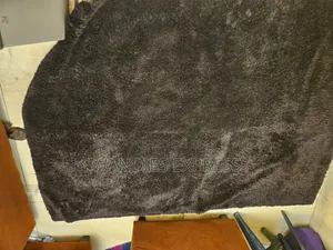5ft by 7ft Black Fur Rug