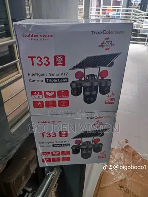 High QualityV380 TRIPLE LENS PTZ Rotating SOLAR CAMERA T33+free Sim