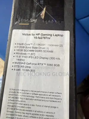 New Laptop HP Victus 15 16GB Intel Core i7 SSD 512GB