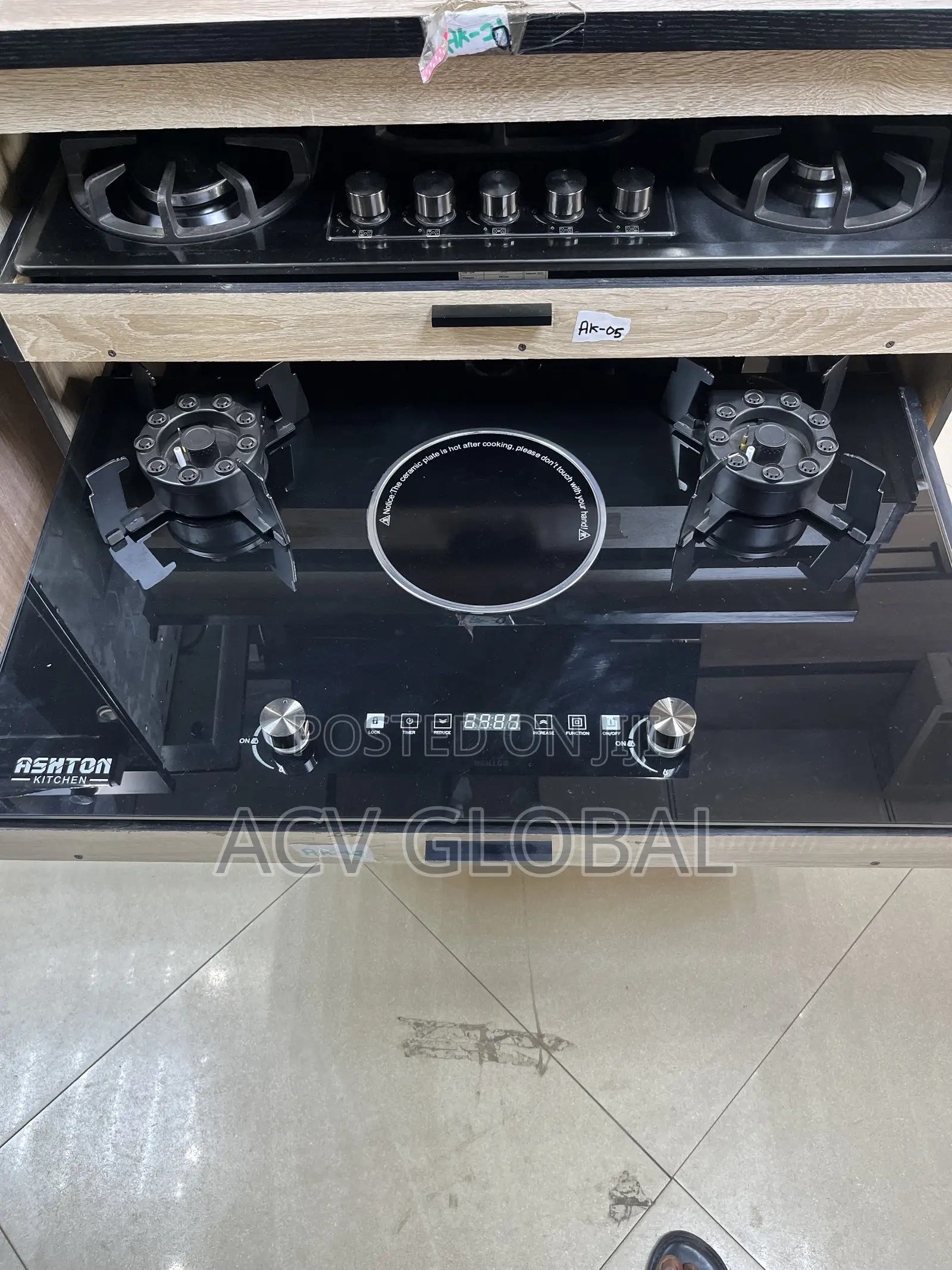 Flip Up Gas Burner With Electric Hot Plate