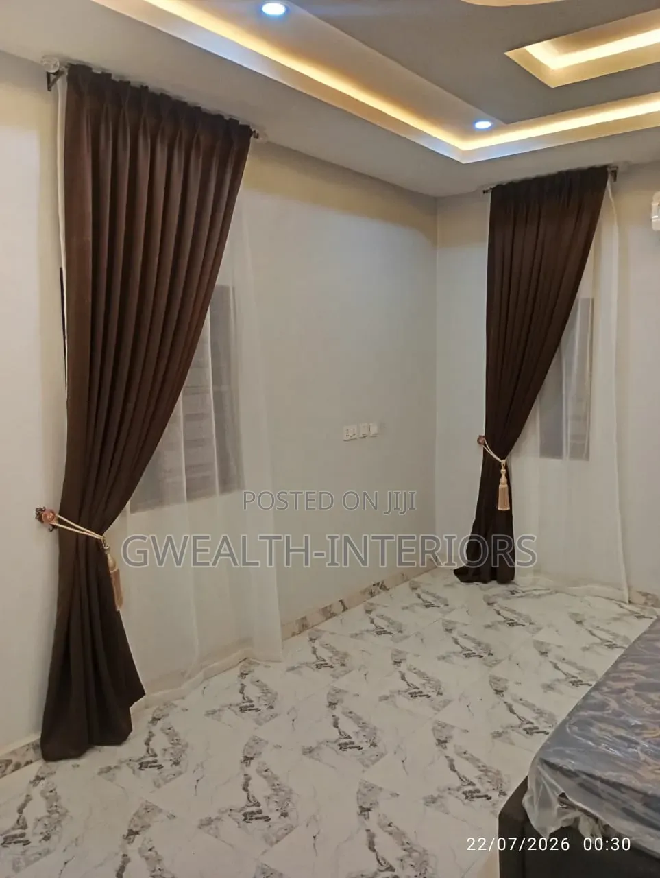 Coffee Brown Turkish Curtains With Accessories