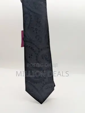 Classic Black Pattern Men's Corporate Long Tie With Pocket Square