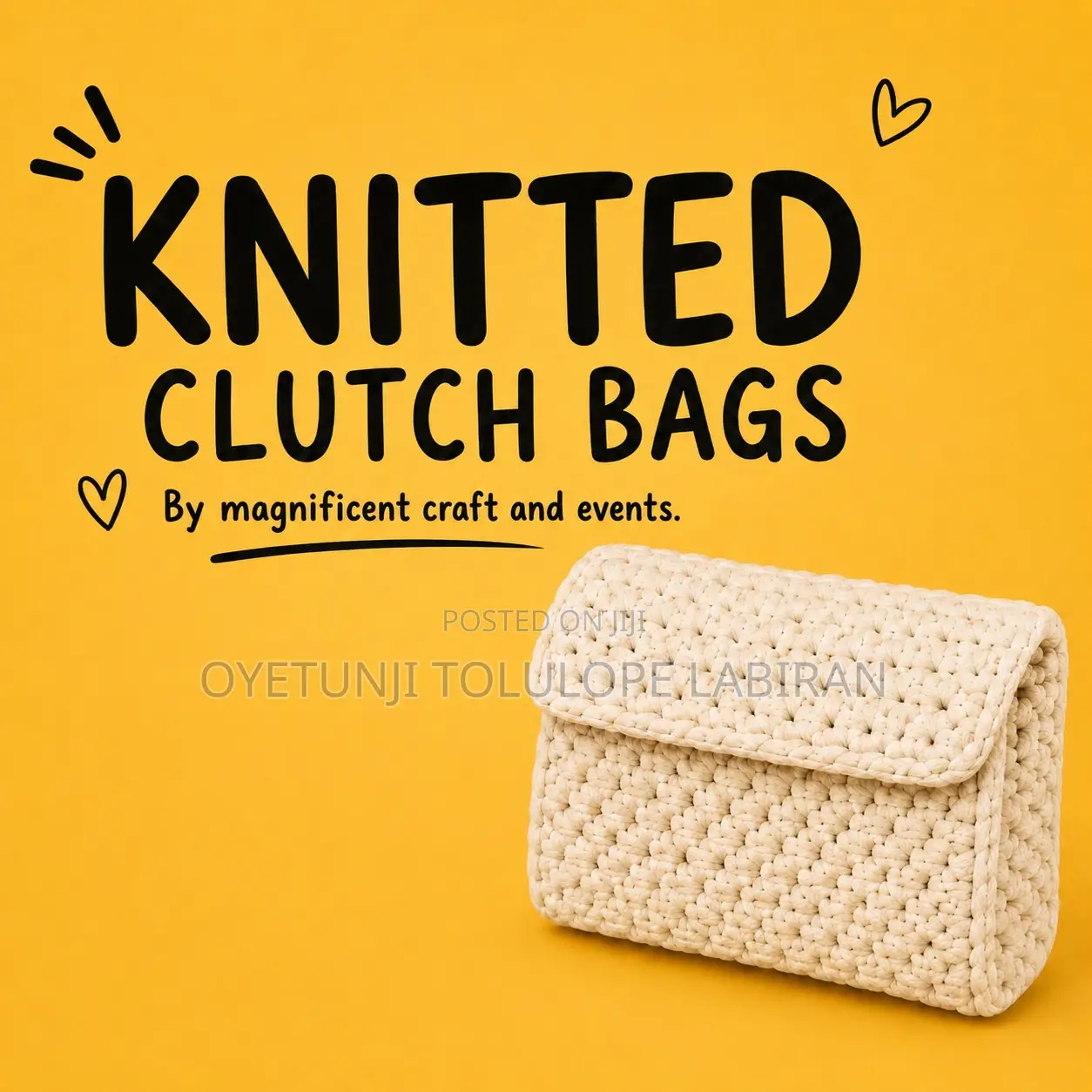 KnittedClutchBag! Soft. Stylish. Handmade. Looking for a Classy