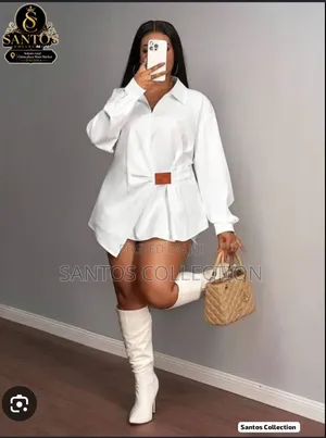 White Oversized Shirt Dress