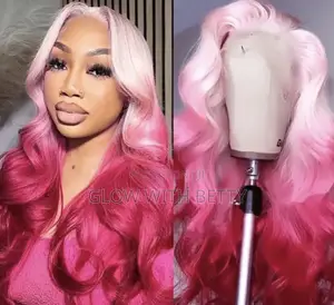 24" Pink Ombre Bodywave Lace Front Wig - Barbie Vibes