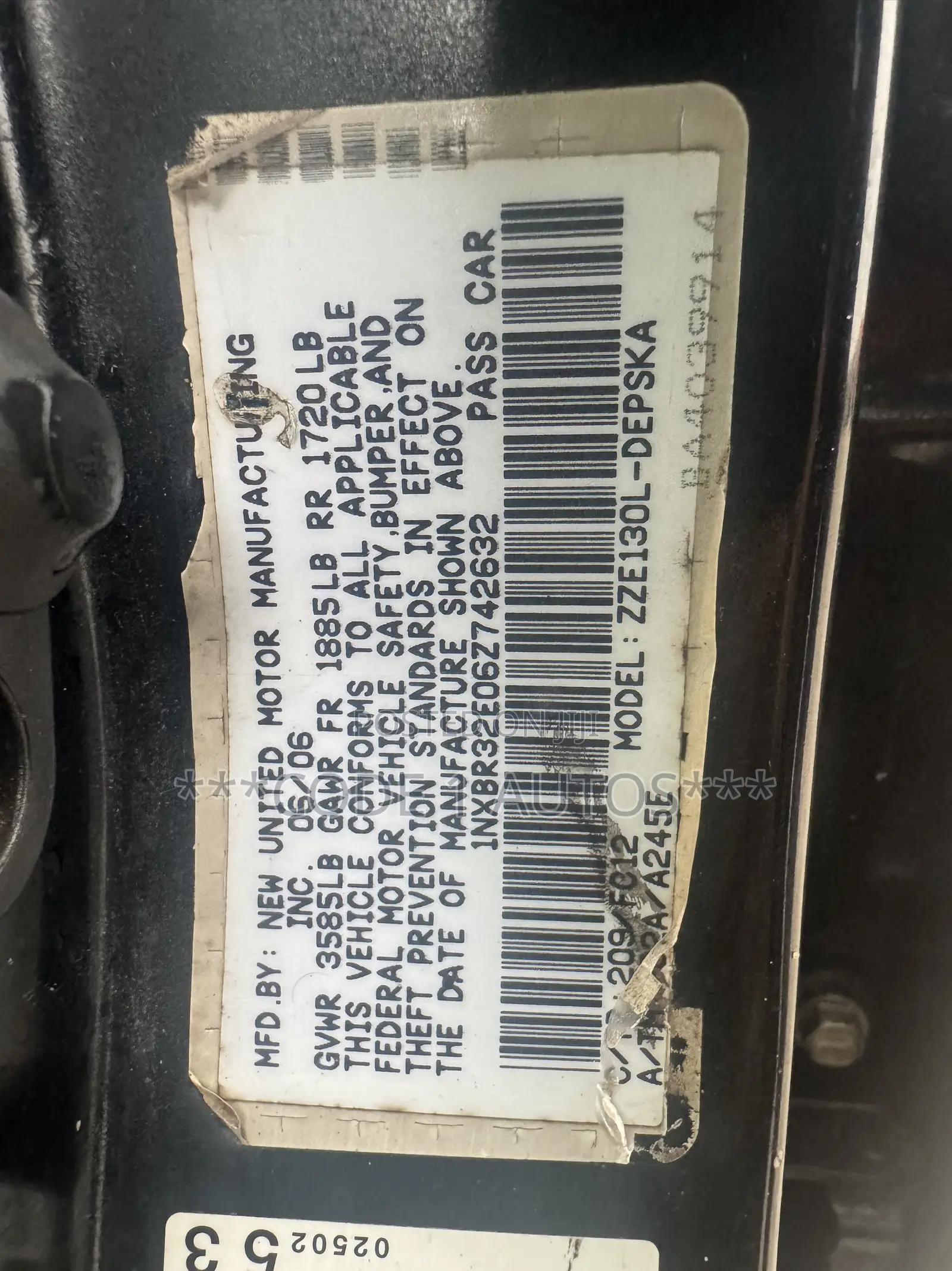 Toyota Corolla S 2007 Black