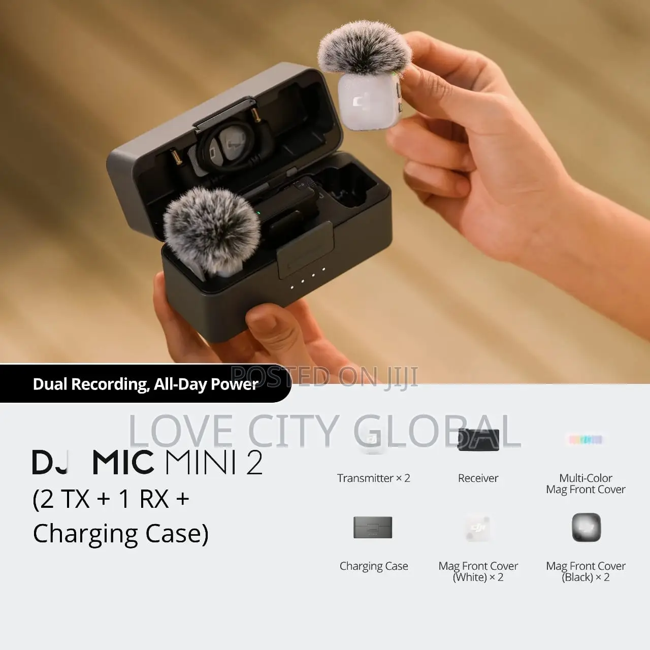 DJI Mic Mini 2 (2 TX+ 1 RX +Case) ANC Wireles Microphone Camera/iPhone