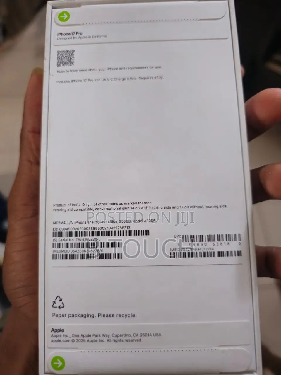 New Apple iPhone 17 Pro 256 GB Blue