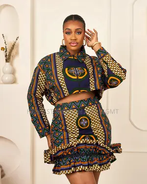 African Mixed Print Mini Skirt and Top