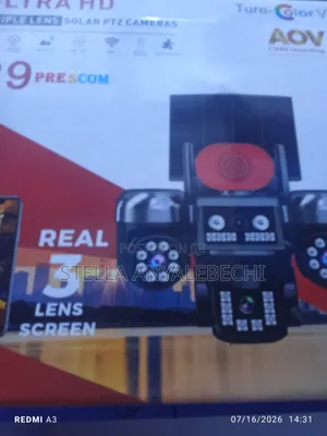 Triple Lens V380 Solar Rechargeable Camera (Supports All Sim)