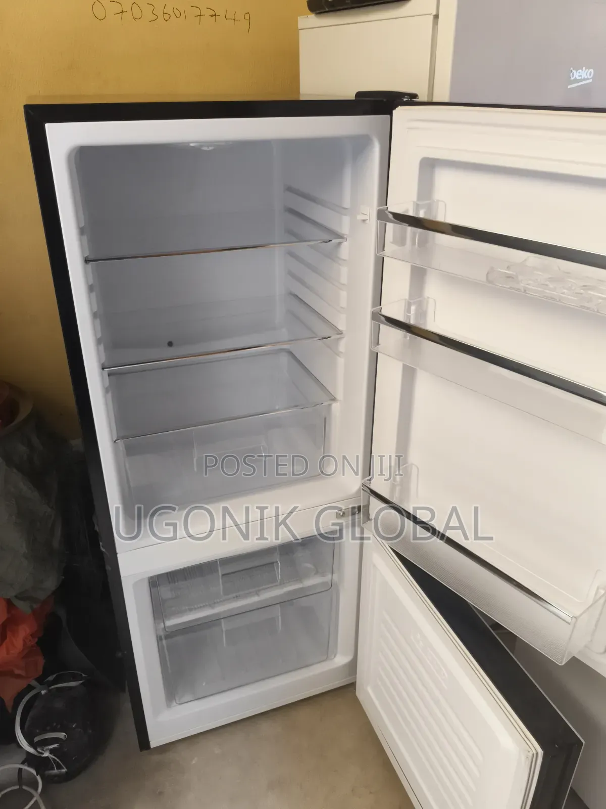 Portable Mirror Face German Double Door Fridge and Freezer