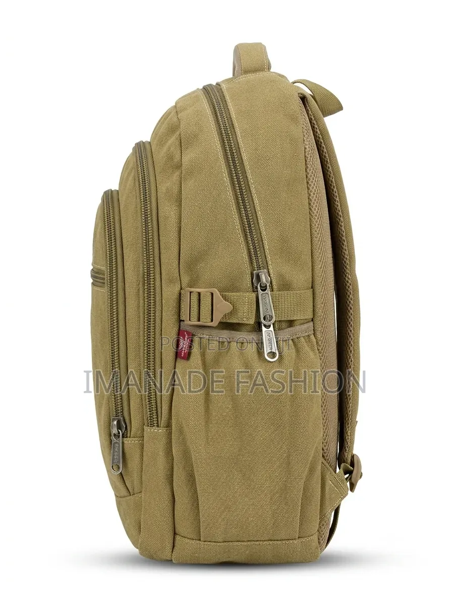 Hppower Multi-Compartment Canvas Laptop Backpack – Khaki