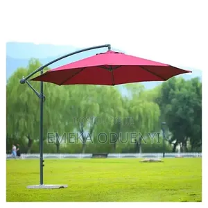 Garden Umbrella Cantilever Support With Marble Base- Wine